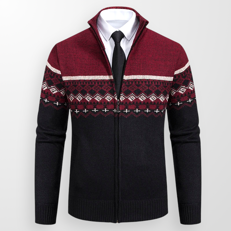 Harrison Fair Isle Zip-Up Cardigan