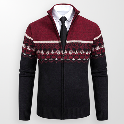 Harrison Fair Isle Zip-Up Cardigan