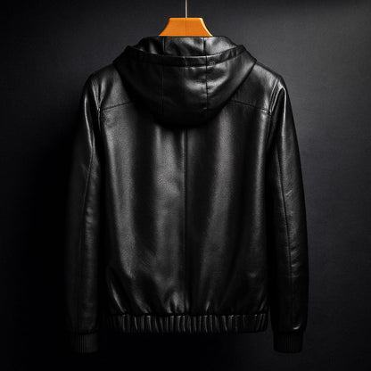 Leonis Leather Hooded Jacket