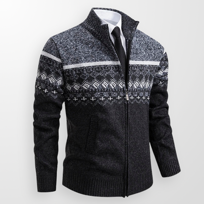 Harrison Fair Isle Zip-Up Cardigan