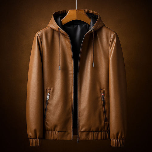 Leonis Leather Hooded Jacket
