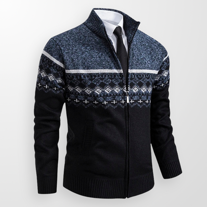 Harrison Fair Isle Zip-Up Cardigan