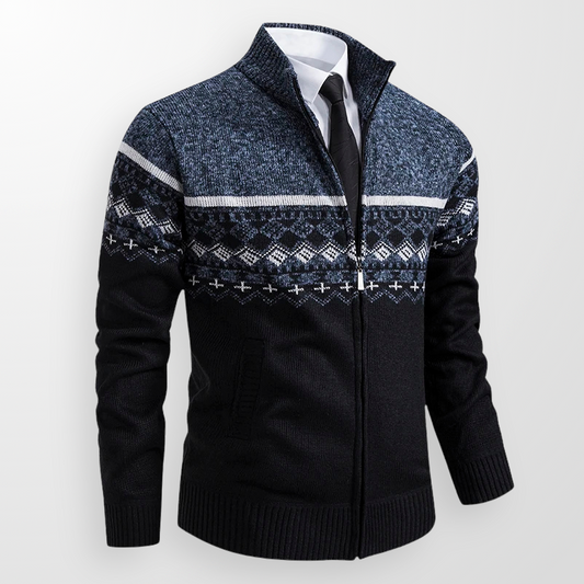 Harrison Fair Isle Zip-Up Cardigan
