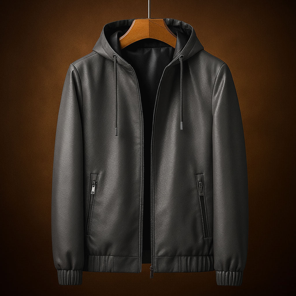 Leonis Leather Hooded Jacket