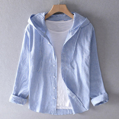 Sunset Shore Hooded Linen Shirt
