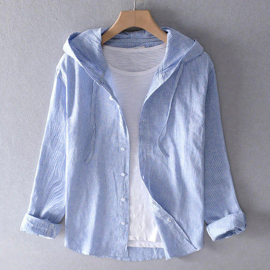 Sunset Shore Hooded Linen Shirt