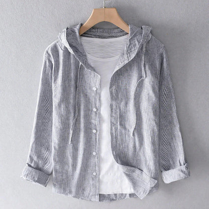Sunset Shore Hooded Linen Shirt